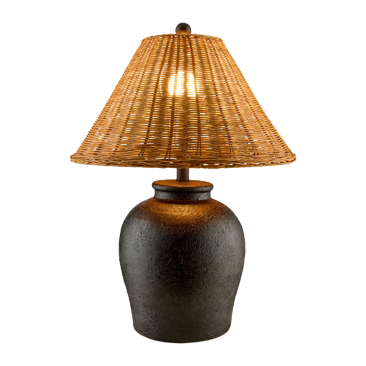 Modern European furniture - Brown Rattan Ceramic Table Lamp - www.oroa.com | Oroa.com