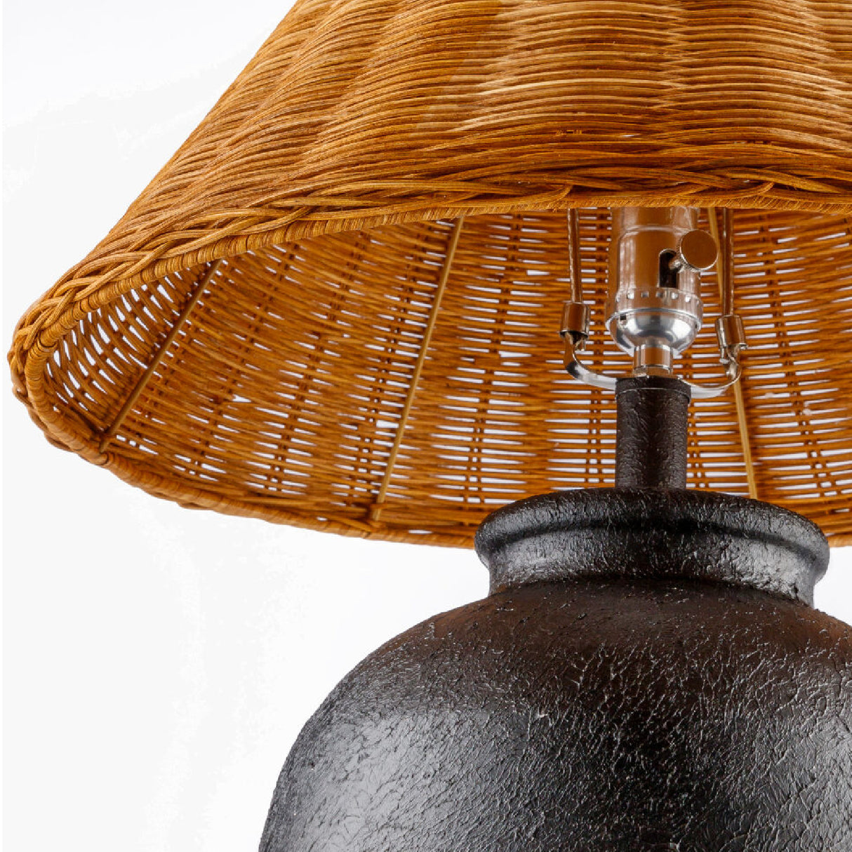 Modern European furniture - Brown Rattan Ceramic Table Lamp - www.oroa.com | Oroa.com