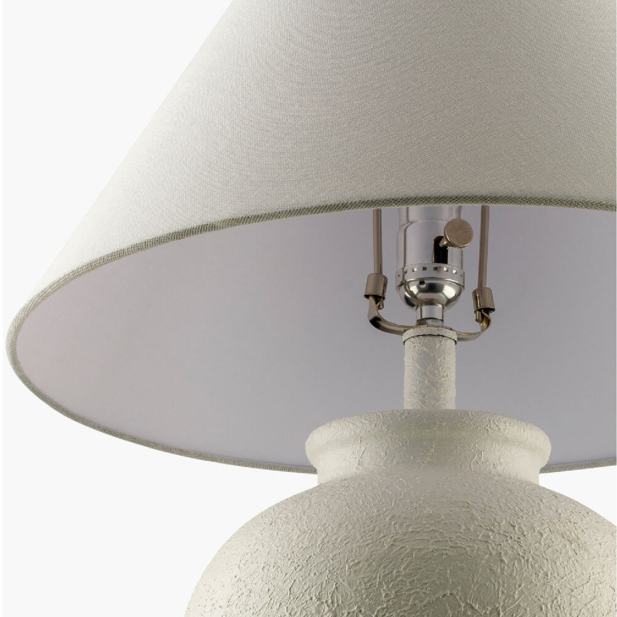 Modern European furniture - Ceramic White Linen Table Lamp - www.oroa.com | Oroa.com