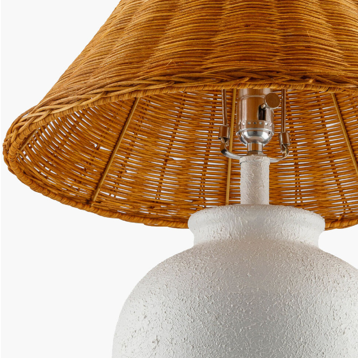 Modern European furniture - Brown Rattan Ceramic Table Lamp - www.oroa.com | Oroa.com