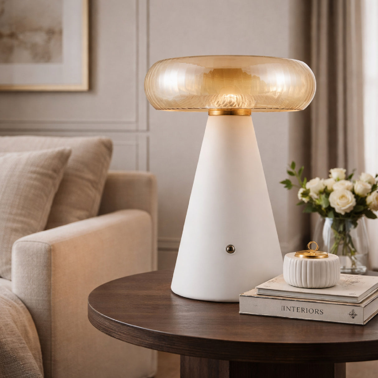 Modern European furniture - Champagne Glass Accent Table Lamp - www.oroa.com | Oroa.com