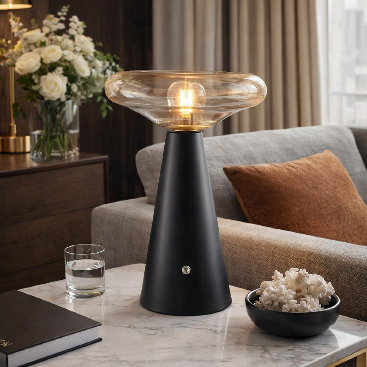 Modern European furniture - Clear Glass Accent Table Lamp - www.oroa.com | Oroa.com