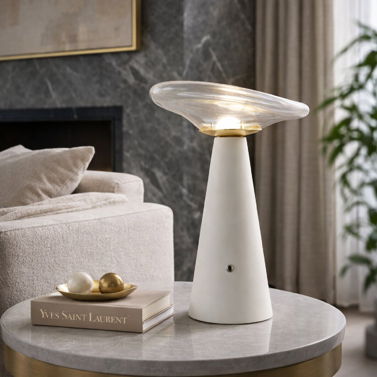 Modern European furniture - Clear Glass Accent Table Lamp - www.oroa.com | Oroa.com