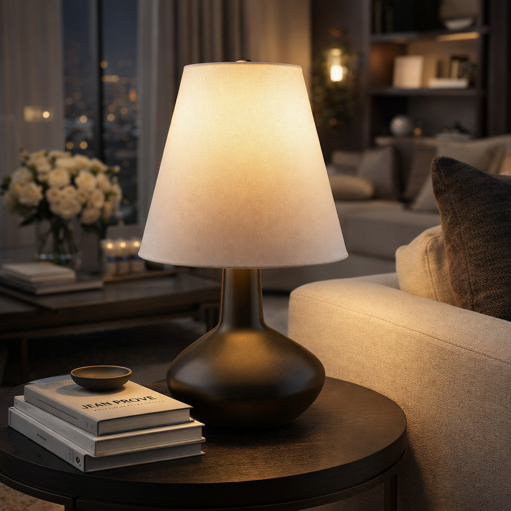 Modern European furniture - Tall Linen Shade Table Lamp - www.oroa.com | Oroa.com