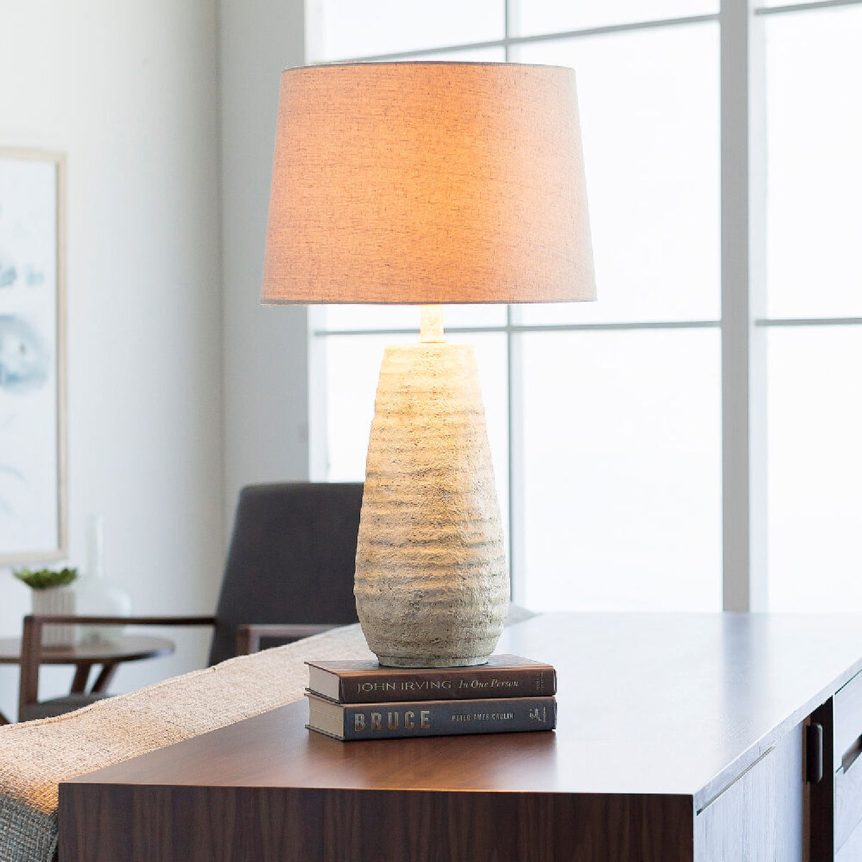 Modern European furniture - Ivory Linen Accent Table Lamp - www.oroa.com | Oroa.com