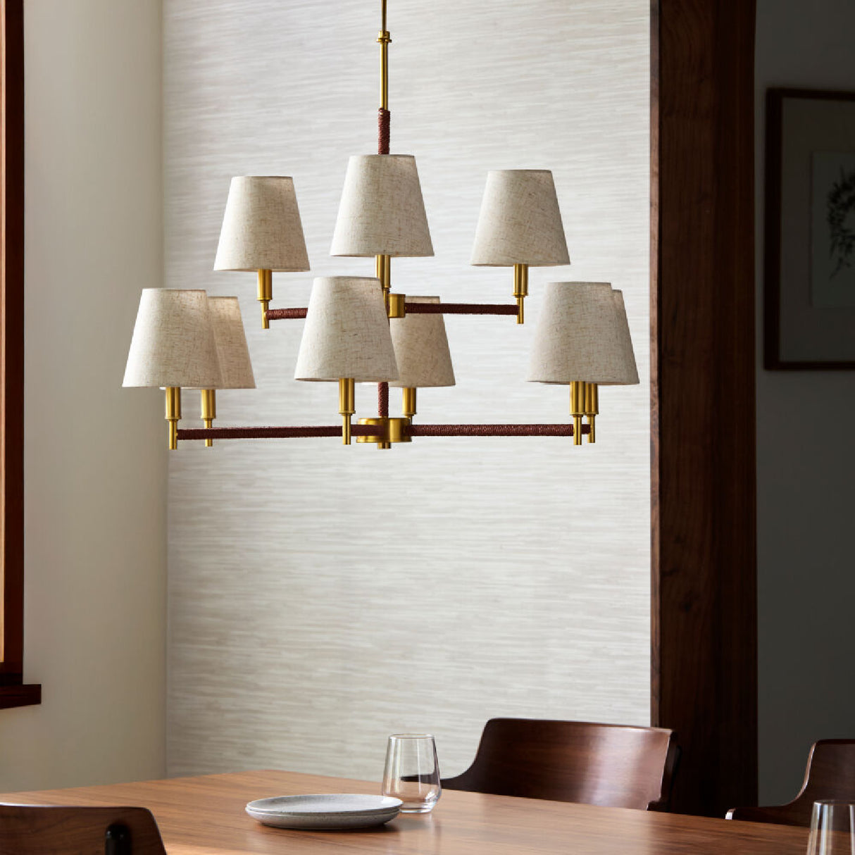 Modern European furniture - Fabric Shade 9-Light Chandelier - www.oroa.com | Oroa.com