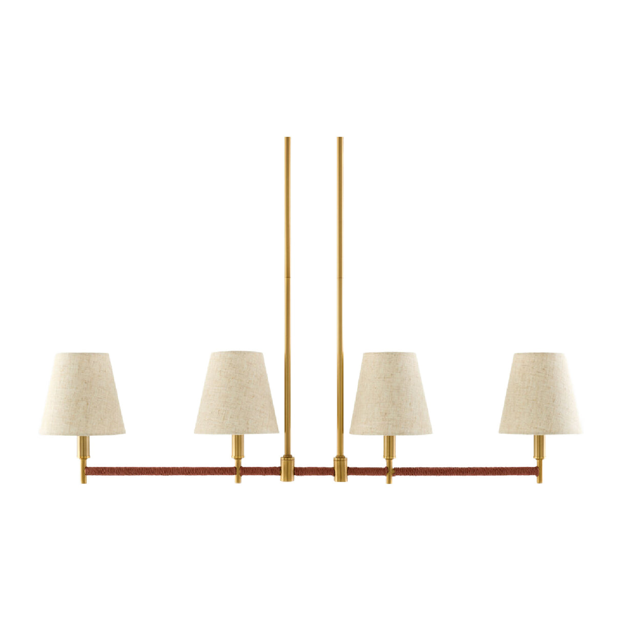 Modern European furniture - Fabric Shade 4-Light Linear Chandelier - www.oroa.com | Oroa.com