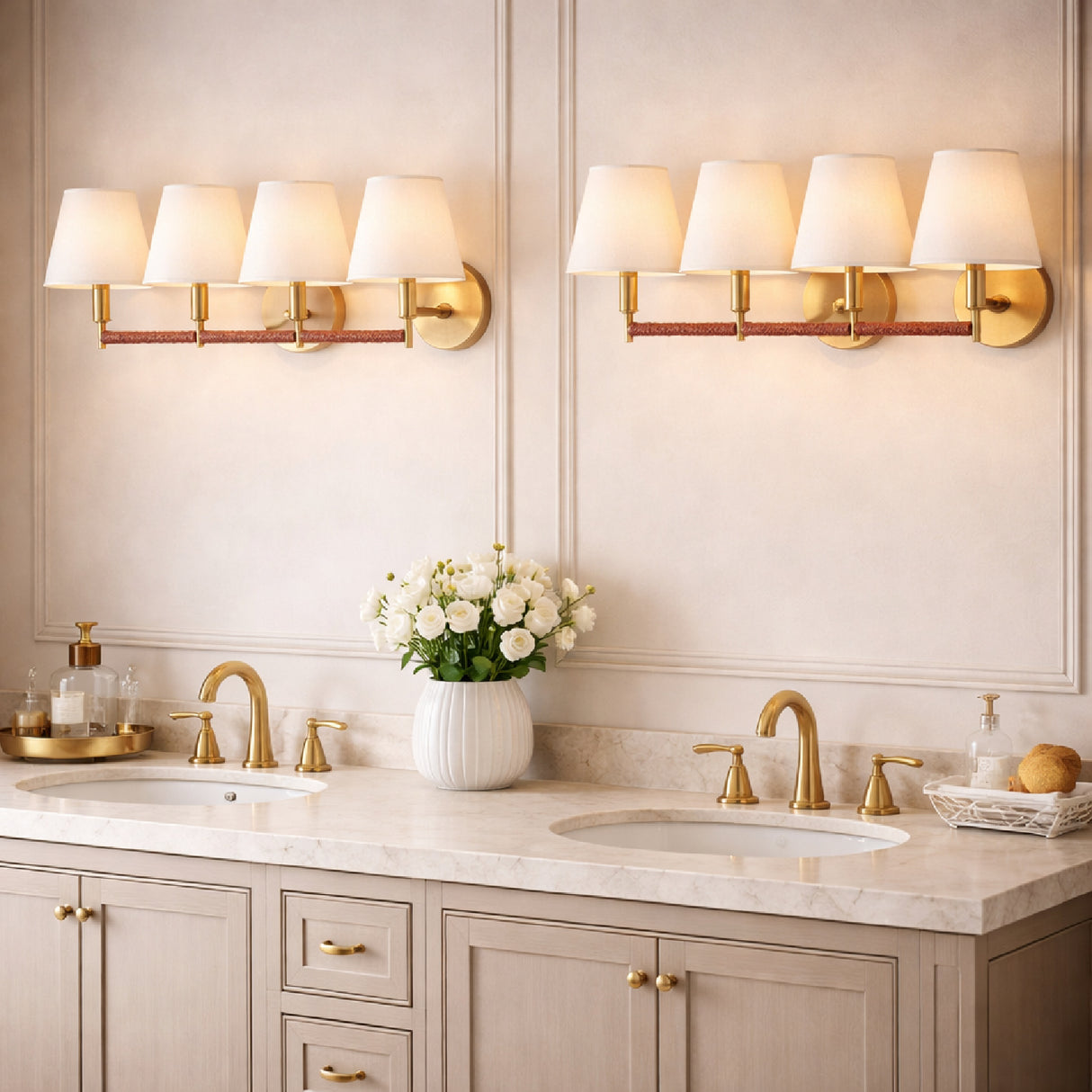 Modern European furniture - Fabric Shade 4-Light Wall Lamp - www.oroa.com | Oroa.com