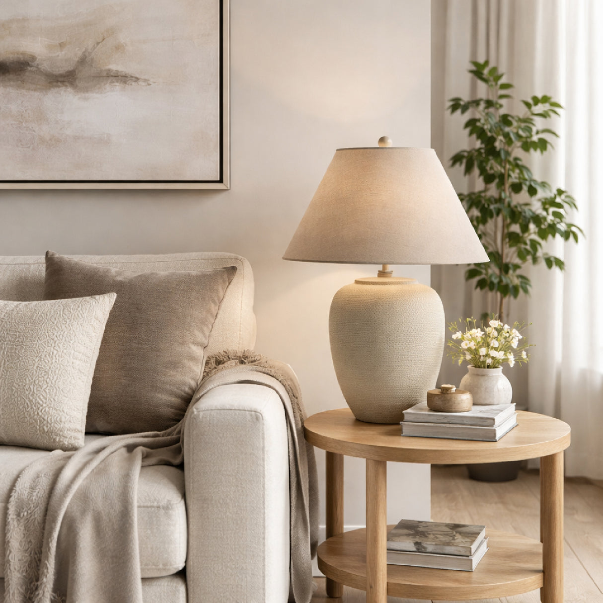 Modern European furniture - Antiqued White Ceramic Table Lamp - www.oroa.com | Oroa.com