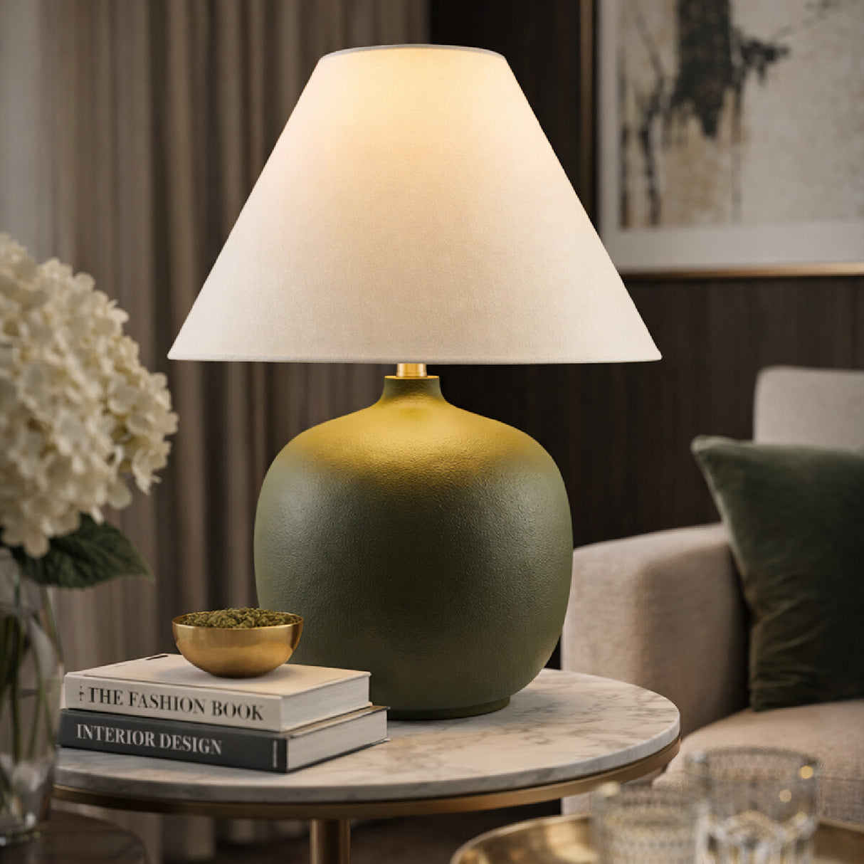 Modern European furniture - Empire Linen Shade Table Lamp - www.oroa.com | Oroa.com