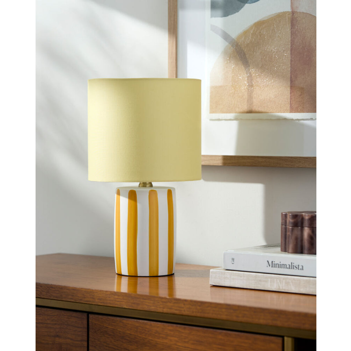 Modern European furniture - Striped Ceramic Linen Table Lamp - www.oroa.com | Oroa.com