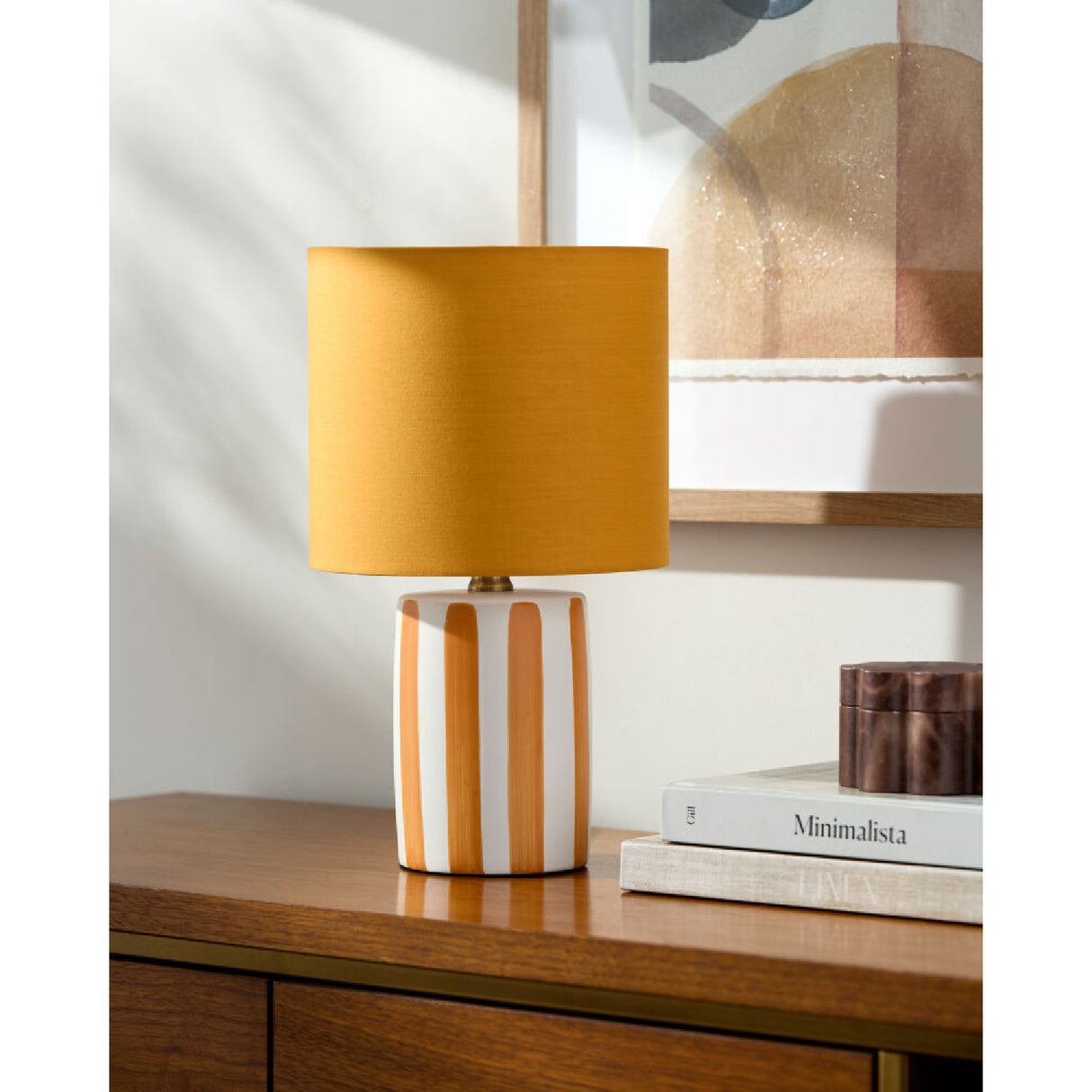 Modern European furniture - Striped Ceramic Linen Table Lamp - www.oroa.com | Oroa.com