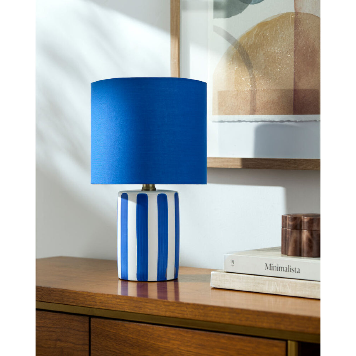 Modern European furniture - Striped Ceramic Linen Table Lamp - www.oroa.com | Oroa.com