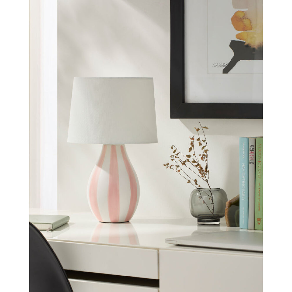 Modern European furniture - Hand-painted Striped Ceramic Table Lamp - www.oroa.com | Oroa.com