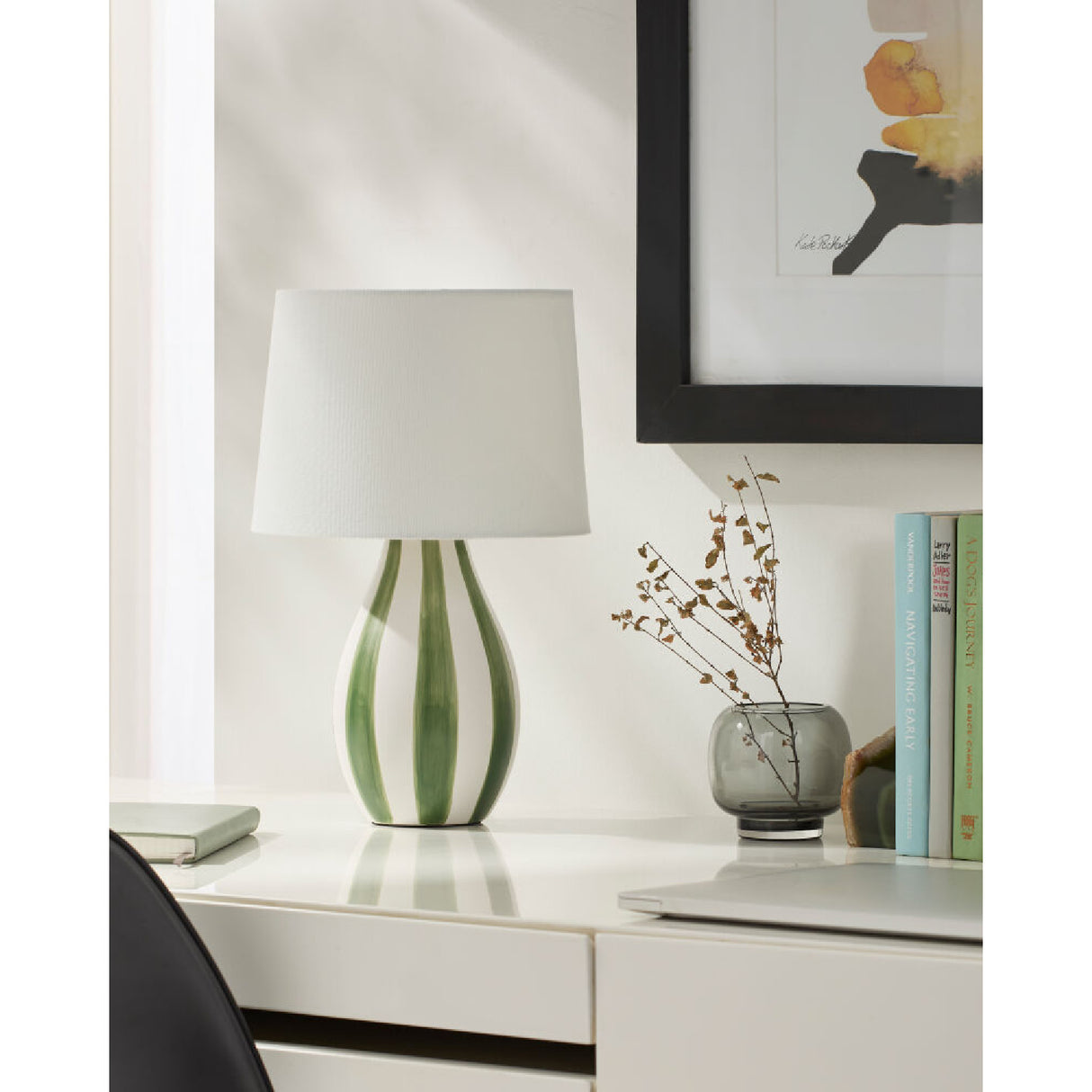 Modern European furniture - Hand-painted Striped Ceramic Table Lamp - www.oroa.com | Oroa.com