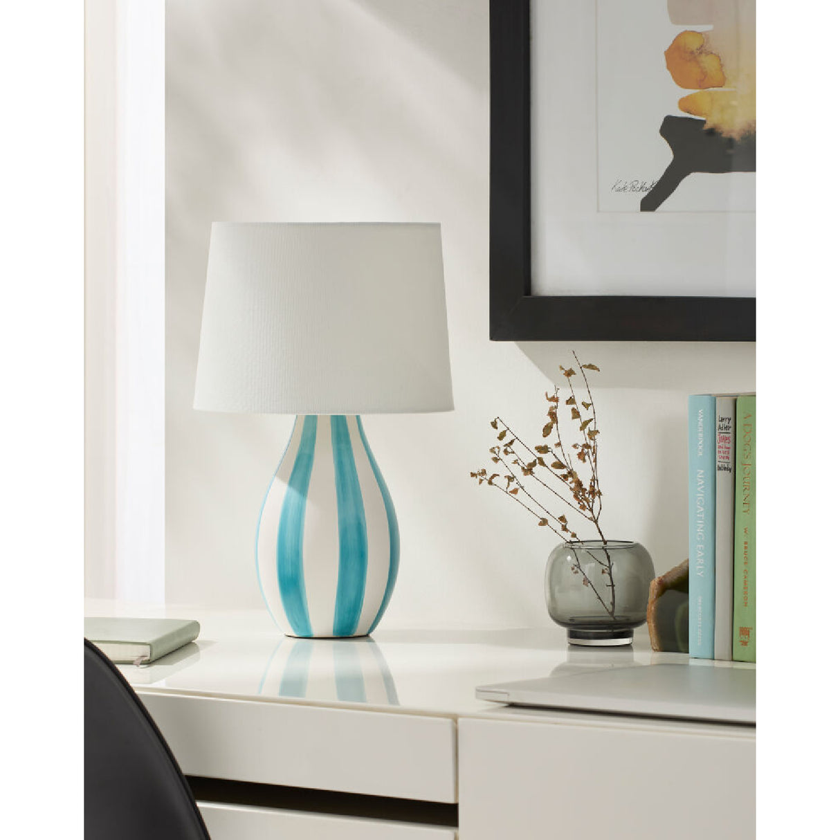 Modern European furniture - Hand-painted Striped Ceramic Table Lamp - www.oroa.com | Oroa.com