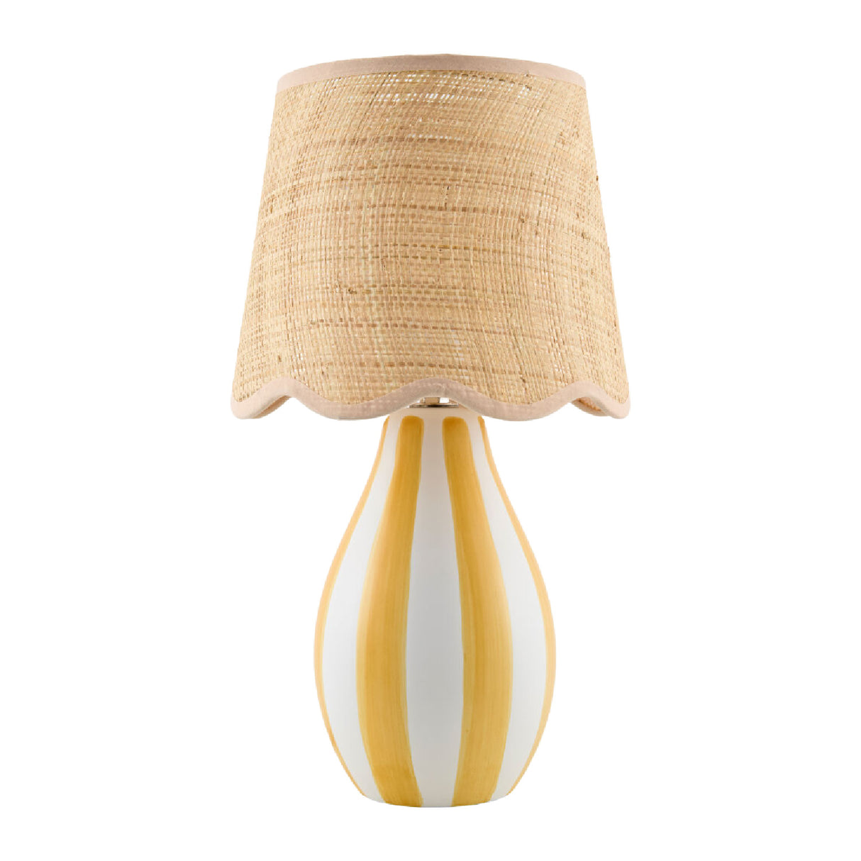 Modern European furniture - Striped Ceramic Seagrass Table Lamp - www.oroa.com | Oroa.com