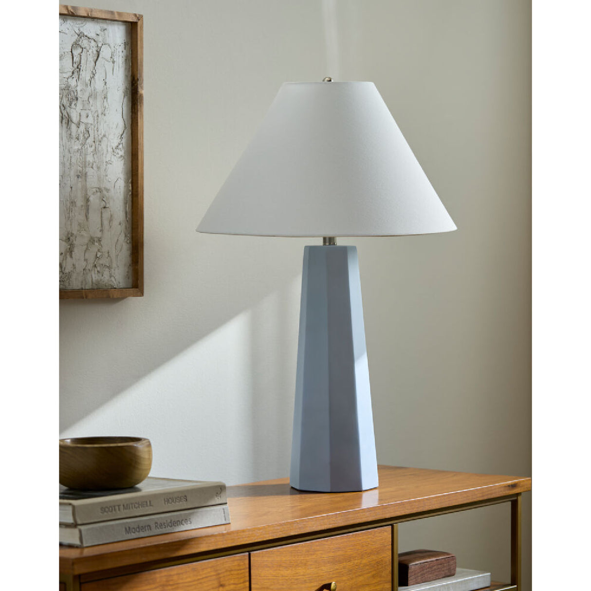 Modern European furniture - Painted Cement Linen Table Lamp - www.oroa.com | Oroa.com