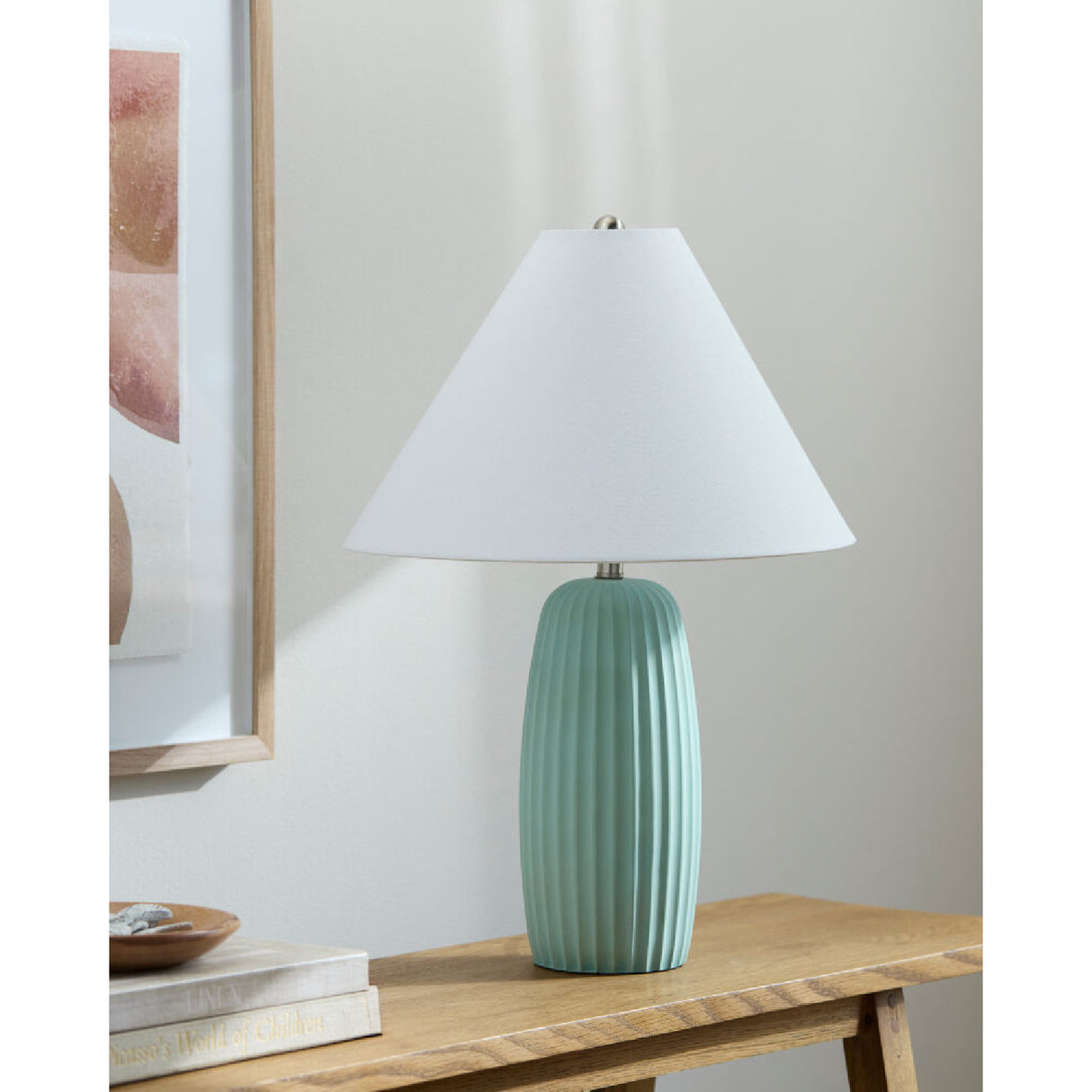 Modern European furniture - Painted Cement Linen Table Lamp - www.oroa.com | Oroa.com