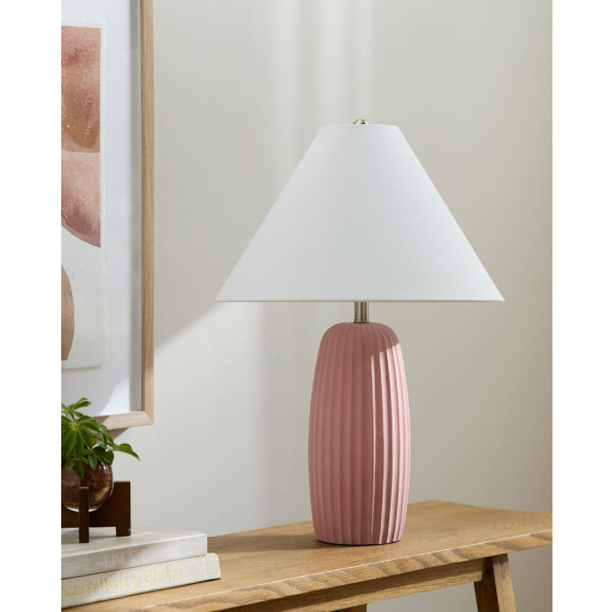 Modern European furniture - Painted Cement Linen Table Lamp - www.oroa.com | Oroa.com
