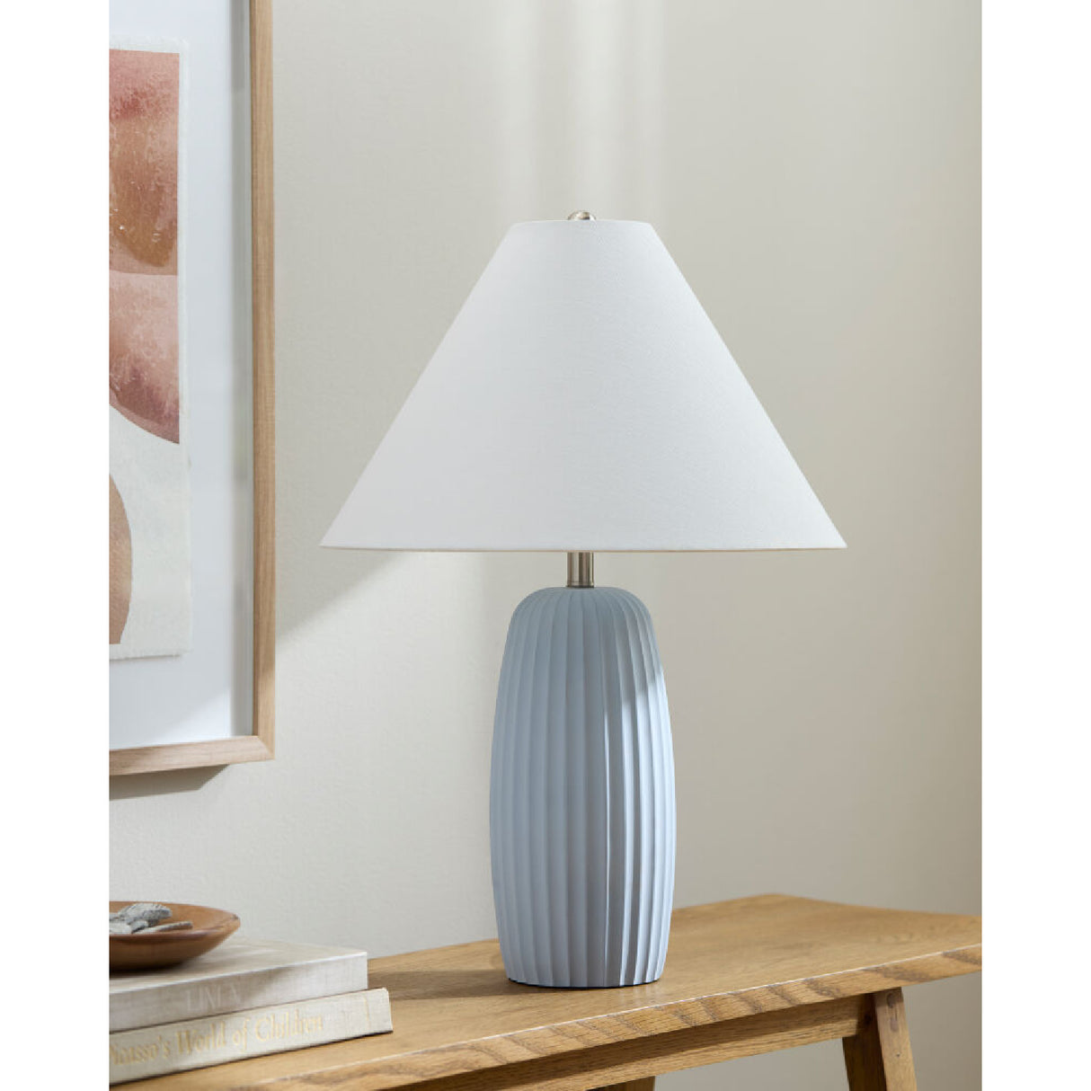 Modern European furniture - Painted Cement Linen Table Lamp - www.oroa.com | Oroa.com