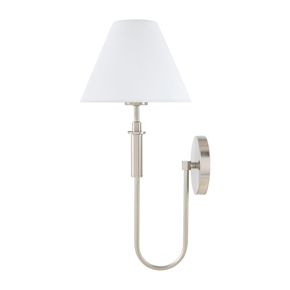 Modern European furniture - White Linen Silver Wall Lamp - www.oroa.com | Oroa.com