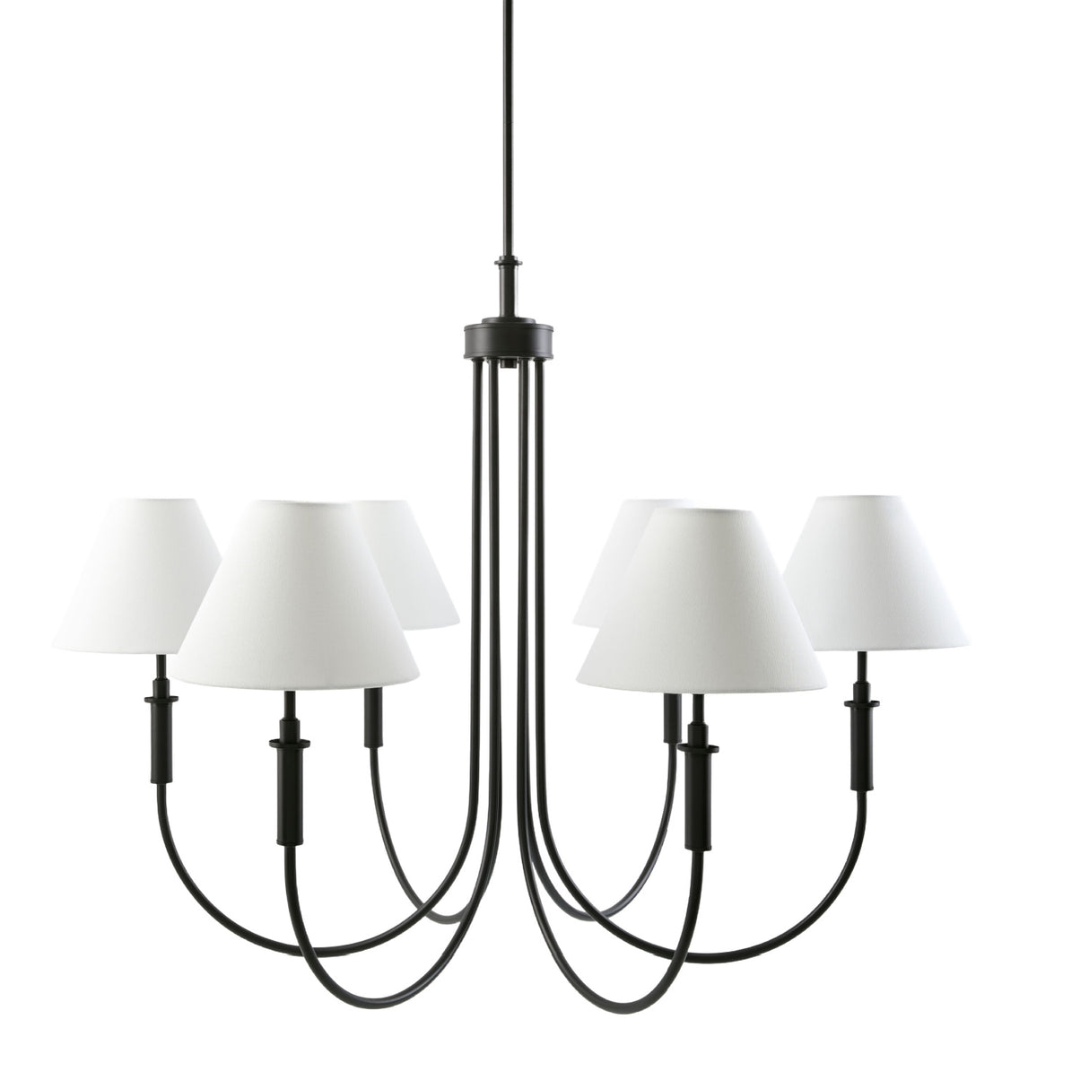 Modern European furniture - White Linen 6-Light Chandelier - www.oroa.com | Oroa.com