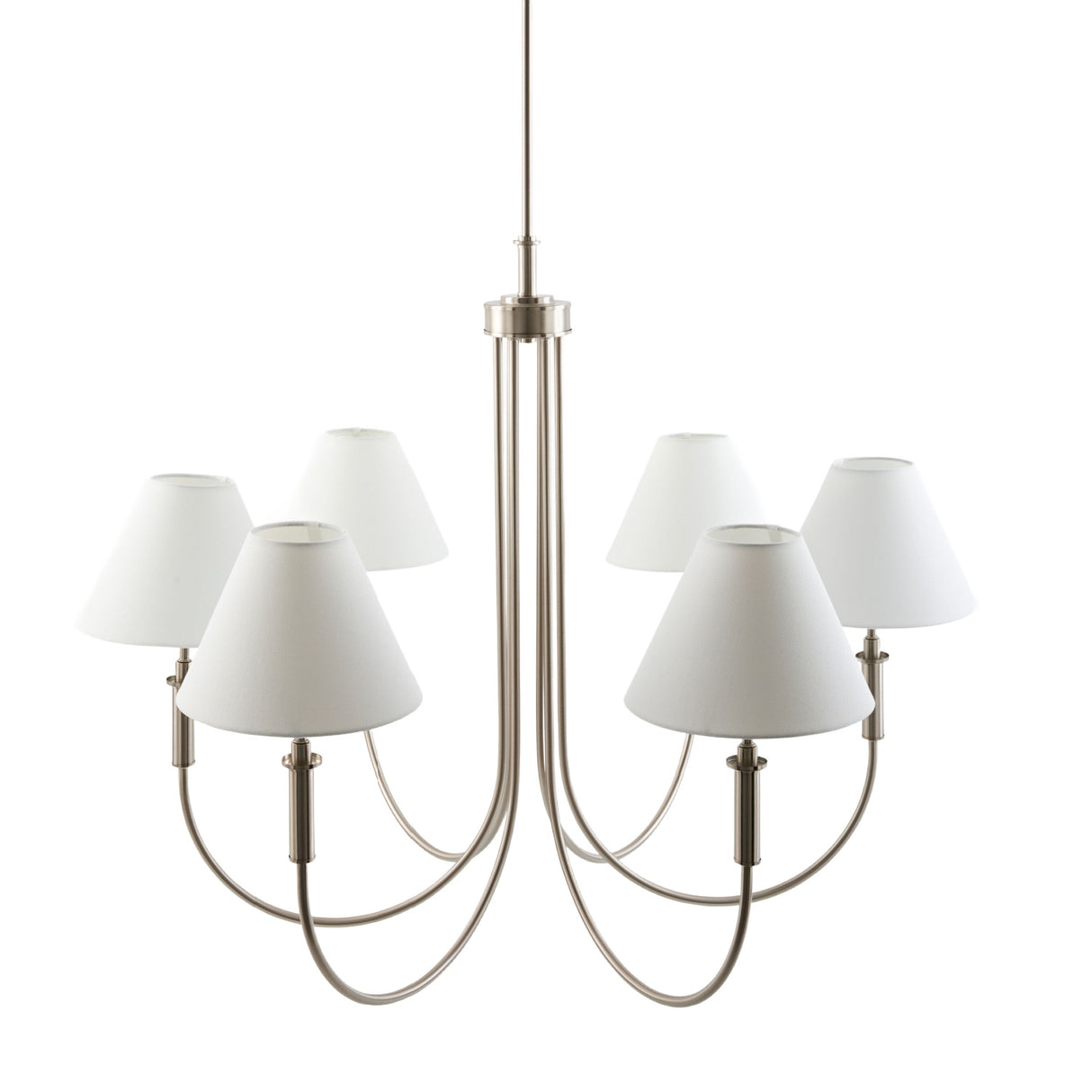 Modern European furniture - White Linen 6-Light Chandelier - www.oroa.com | Oroa.com