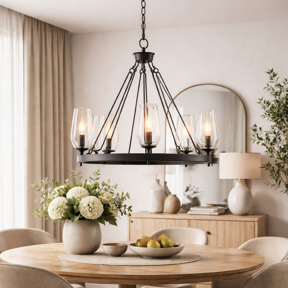 Modern European furniture - Faceted Clear Glass Chandelier - www.oroa.com | Oroa.com