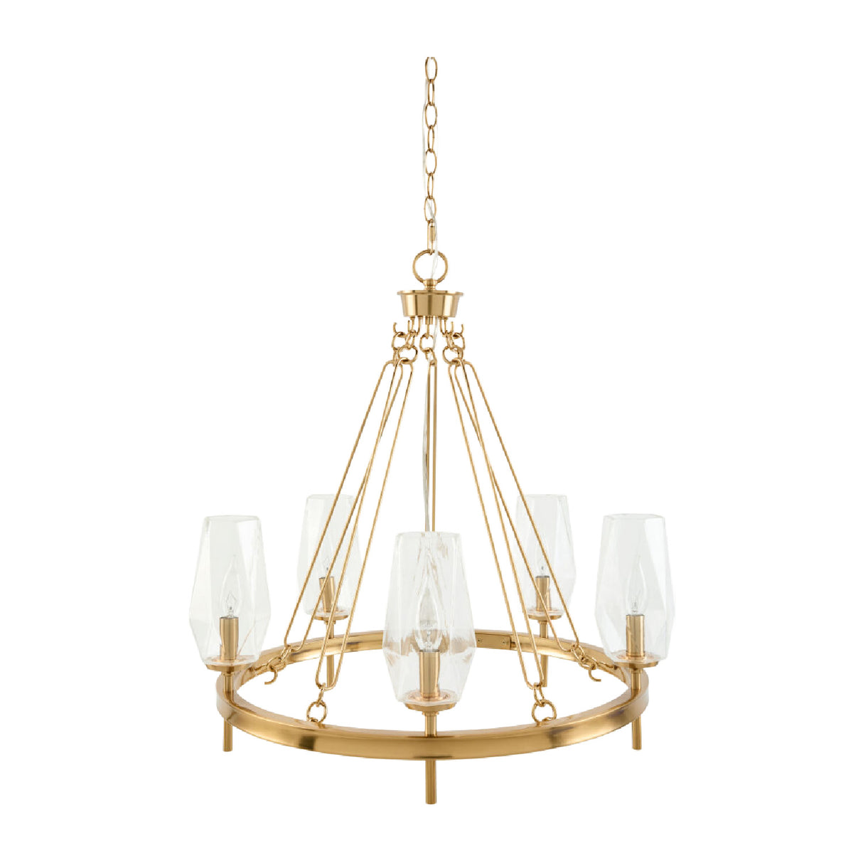 Modern European furniture - Faceted Clear Glass Chandelier - www.oroa.com | Oroa.com