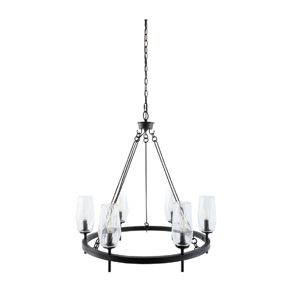 Modern European furniture - Faceted Clear Glass Chandelier - www.oroa.com | Oroa.com