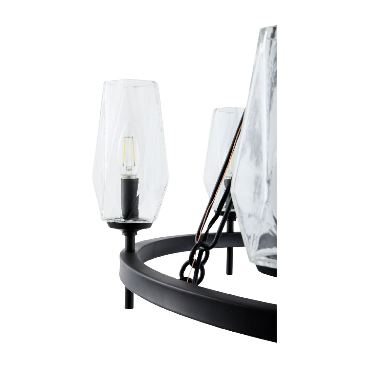 Modern European furniture - Faceted Clear Glass Chandelier - www.oroa.com | Oroa.com