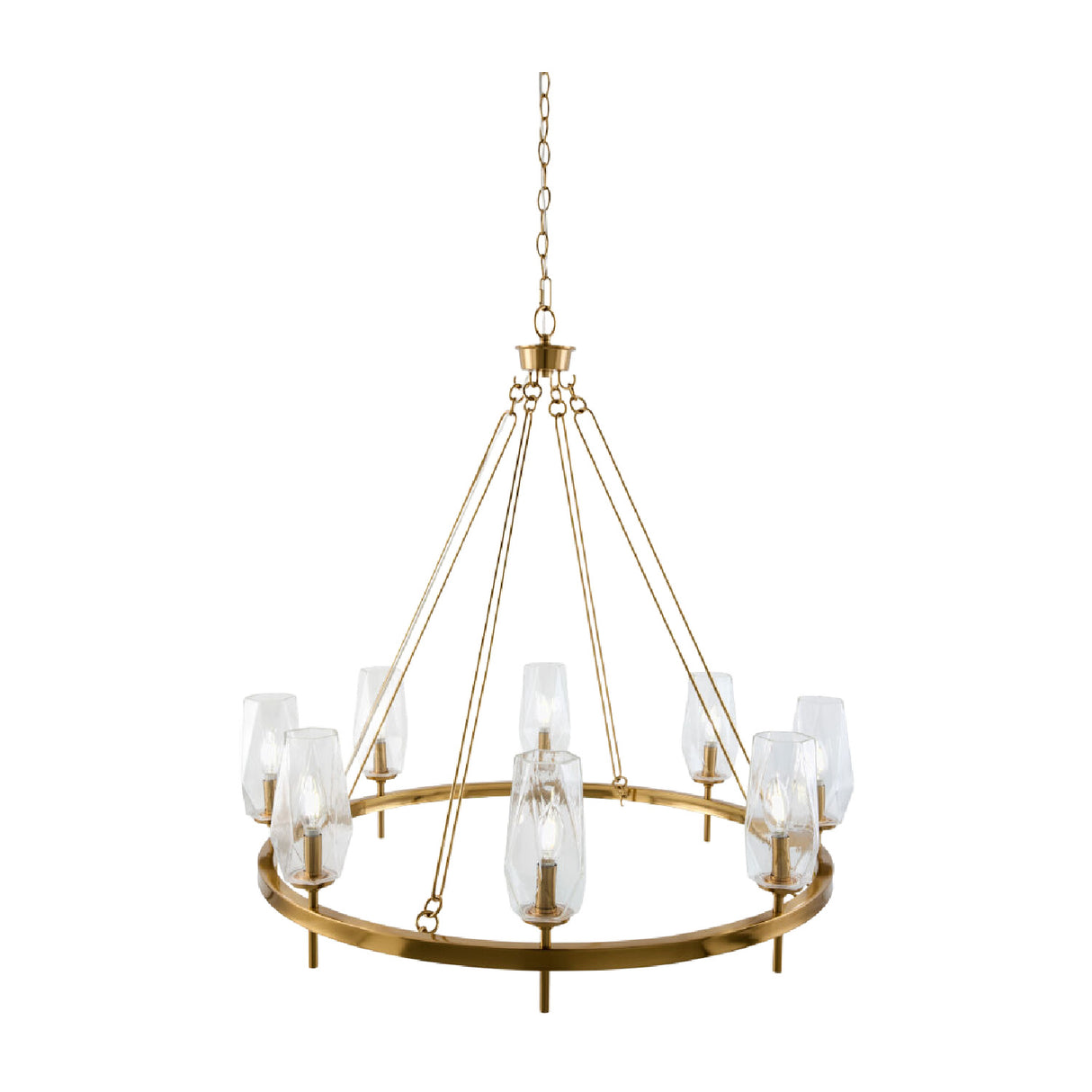 Modern European furniture - Faceted Clear Glass Chandelier - www.oroa.com | Oroa.com