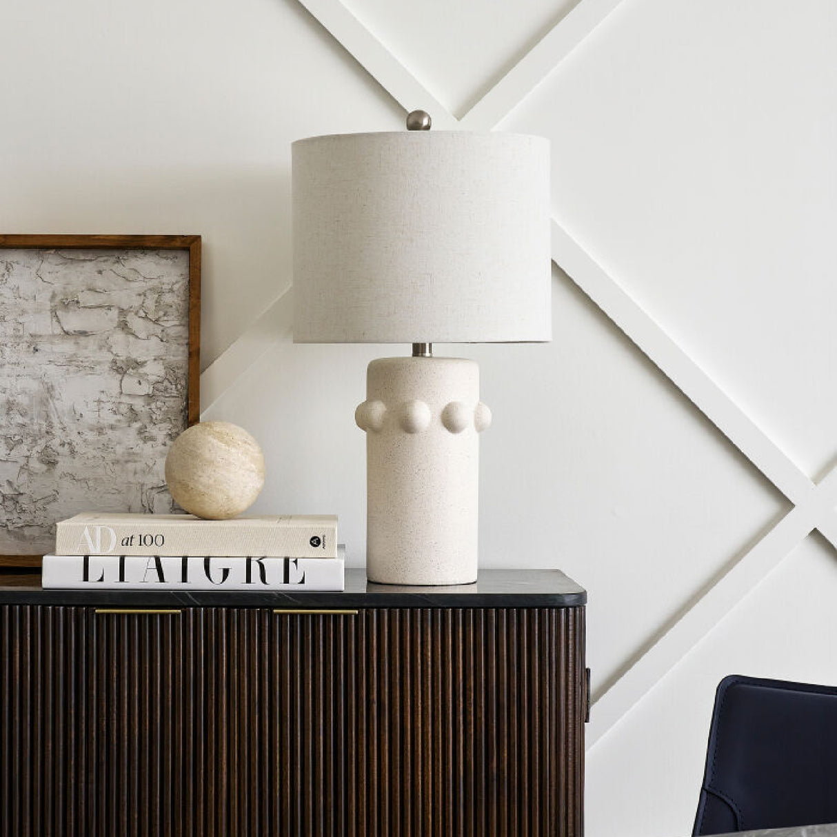 Modern European furniture - Cream Ceramic Linen Table Lamp - www.oroa.com | Oroa.com