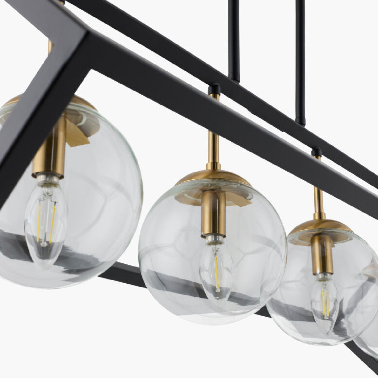Modern European furniture - Black Iron Framed 4-Light Chandelier - www.oroa.com | Oroa.com