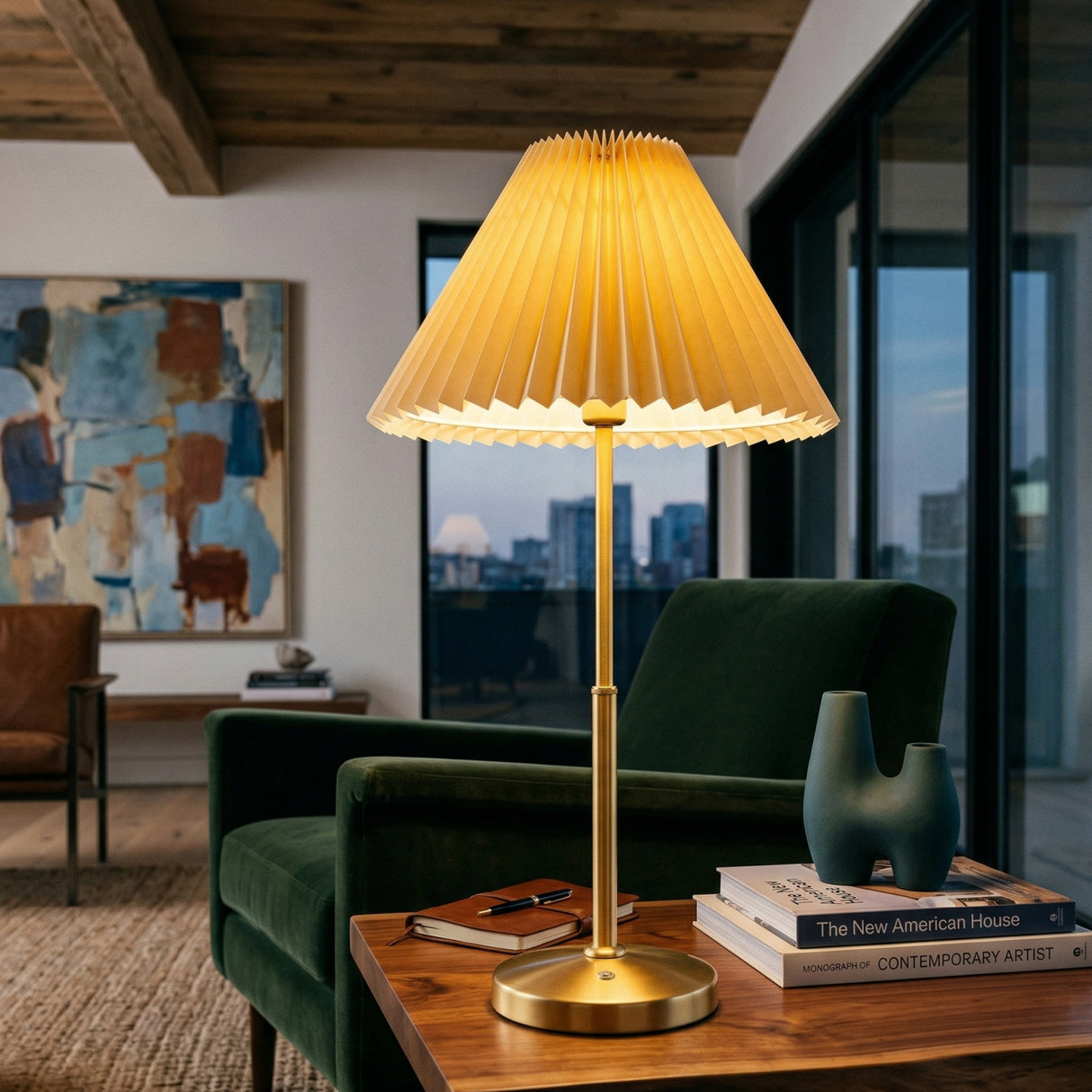 Modern European furniture - Pleated Fabric Accent Table Lamp - www.oroa.com | Oroa.com
