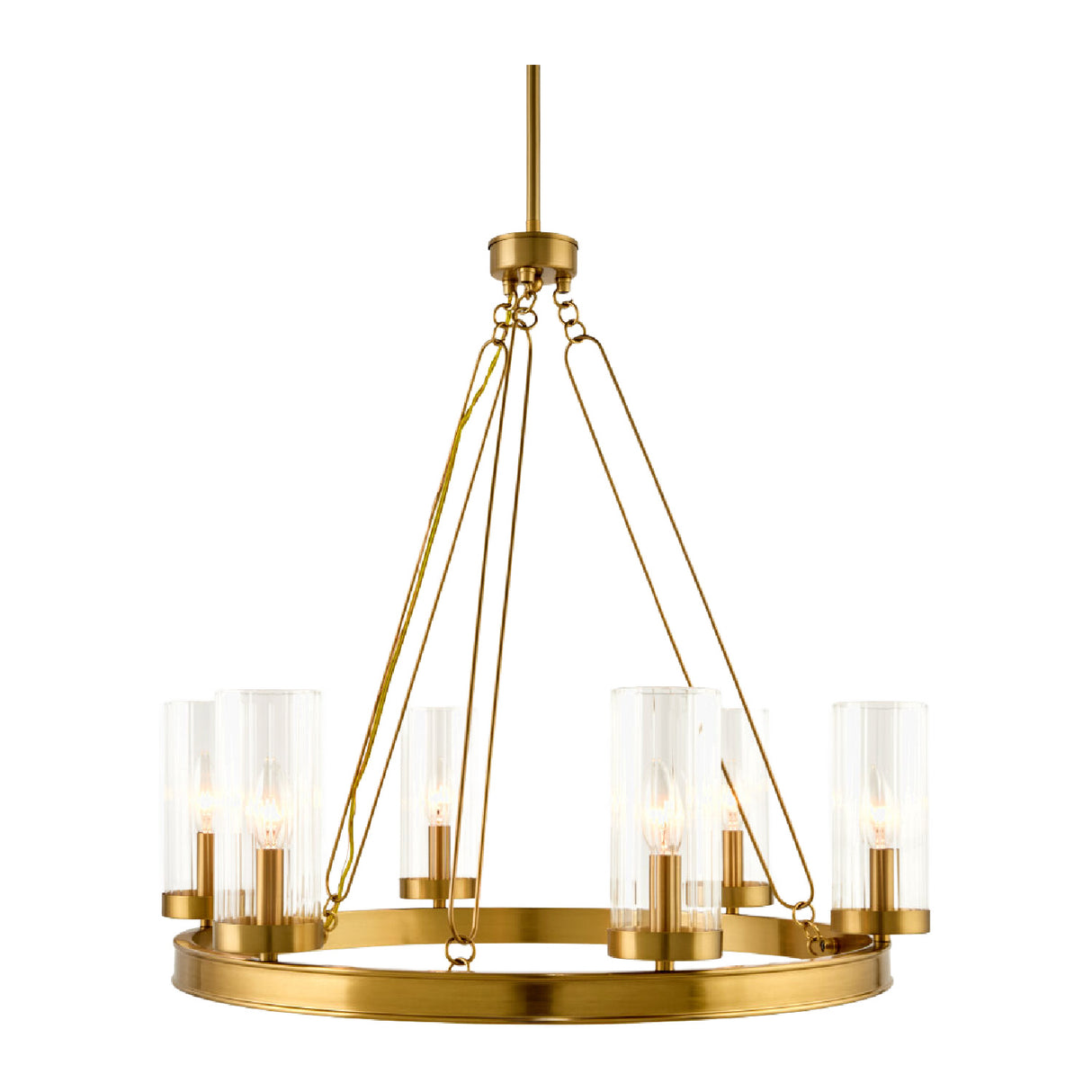 Modern European furniture - Cylindrical Glass 8-Light Chandelier S - www.oroa.com | Oroa.com