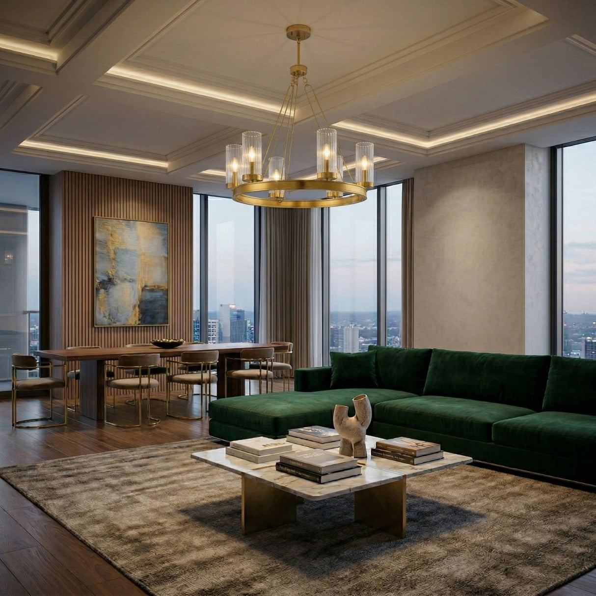 Modern European furniture - Cylindrical Glass 8-Light Chandelier S - www.oroa.com | Oroa.com