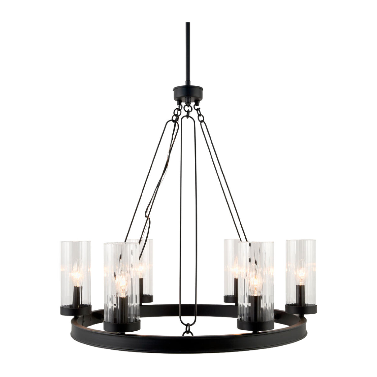 Modern European furniture - Cylindrical Glass 8-Light Chandelier S - www.oroa.com | Oroa.com