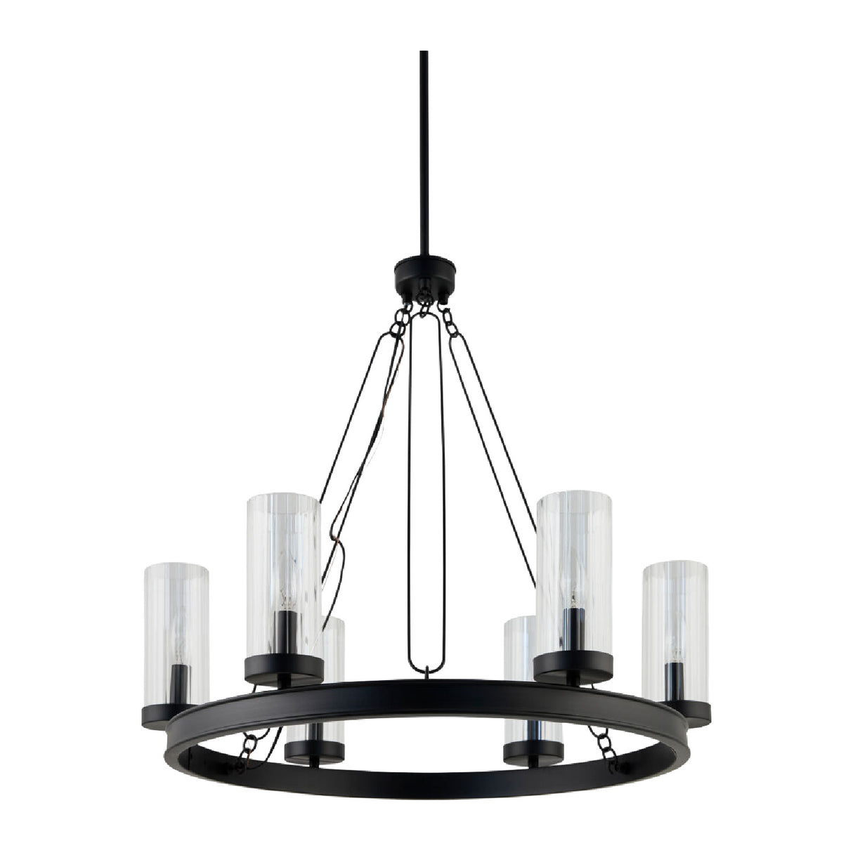 Modern European furniture - Cylindrical Glass 8-Light Chandelier S - www.oroa.com | Oroa.com