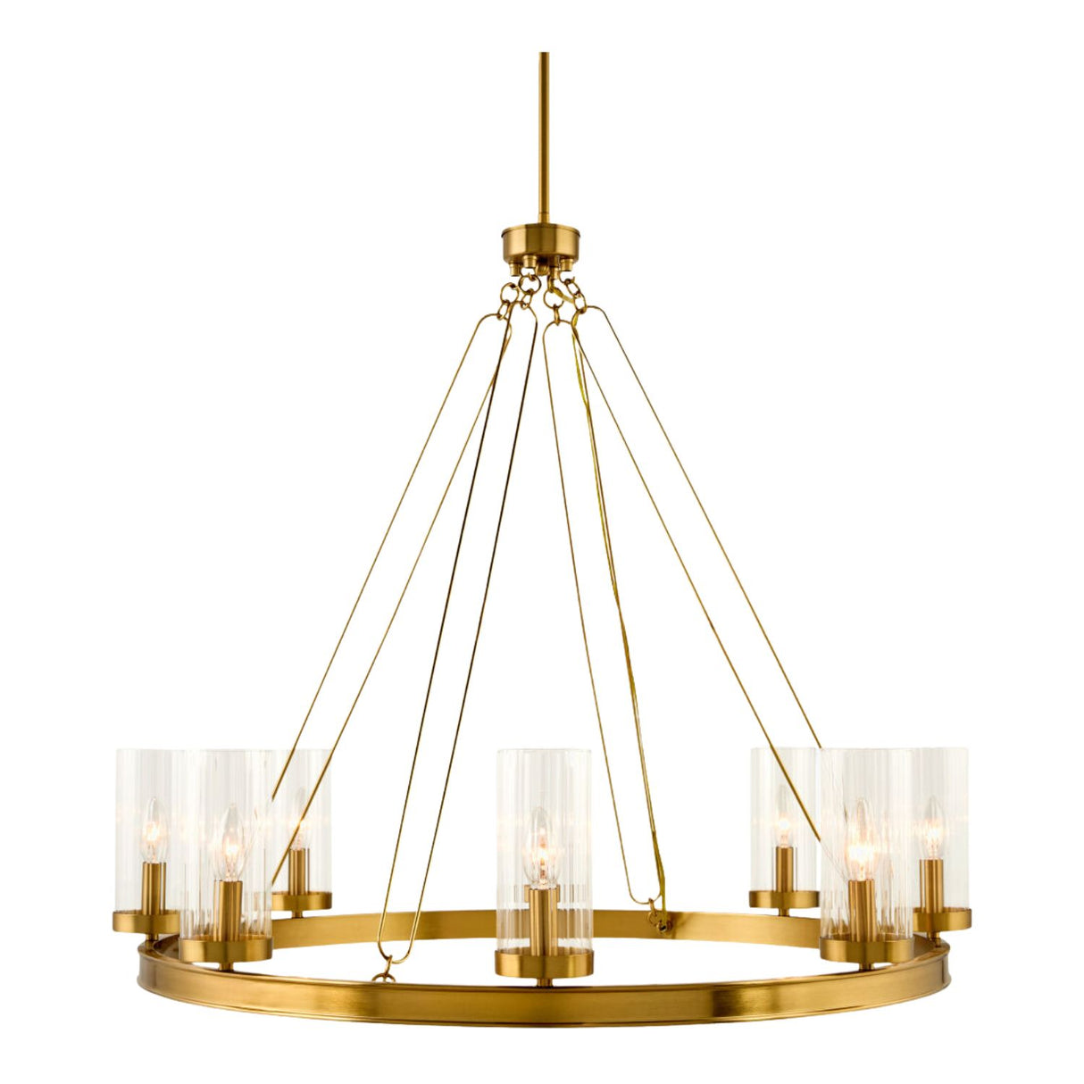 Modern European furniture - Cylindrical Glass 8-Light Chandelier L - www.oroa.com | Oroa.com