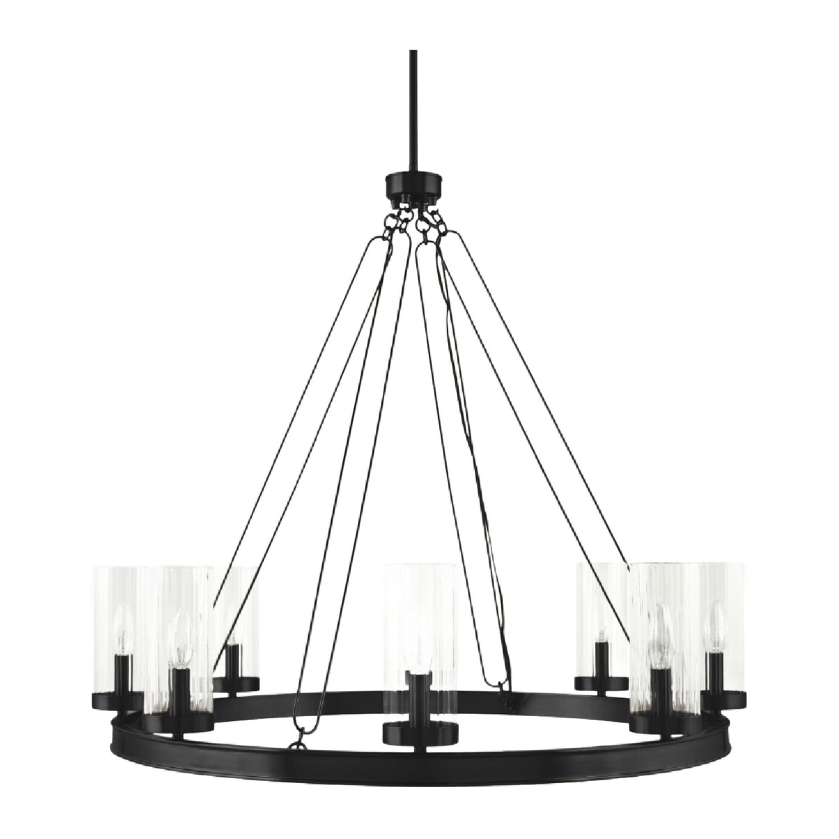 Modern European furniture - Cylindrical Glass 8-Light Chandelier L - www.oroa.com | Oroa.com