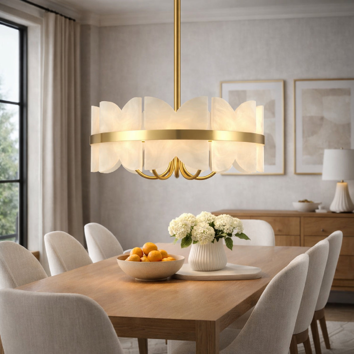 Modern European furniture - White Stone 4-Light Pendant Lamp - www.oroa.com | Oroa.com