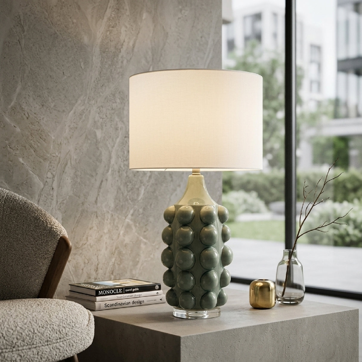 Modern European furniture - Embellished Green Ceramic Table Lamp - www.oroa.com | Oroa.com