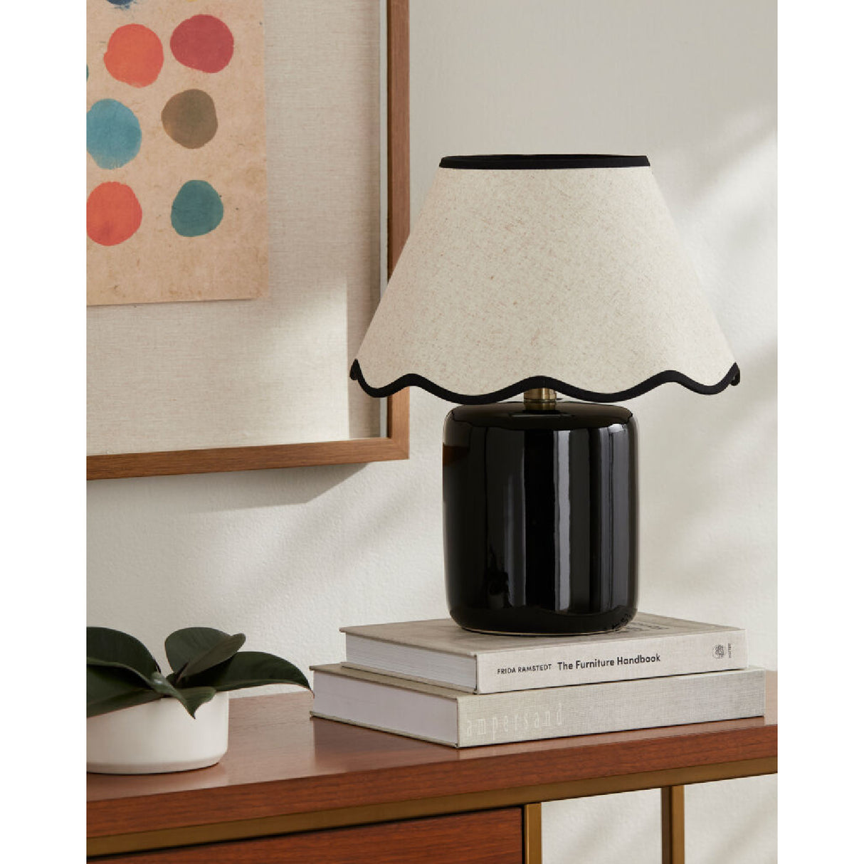 Modern European furniture - Scalloped Linen Ceramic Table Lamp - www.oroa.com | Oroa.com