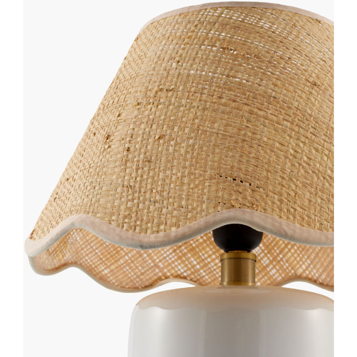 Modern European furniture - Scalloped Edge Seagrass Table Lamp - www.oroa.com | Oroa.com