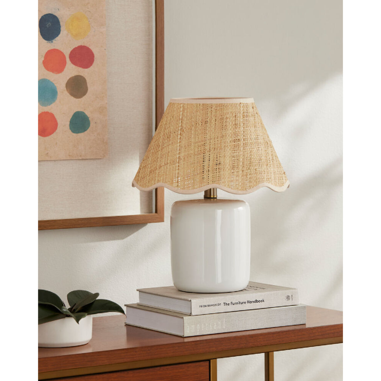 Modern European furniture - Scalloped Edge Seagrass Table Lamp - www.oroa.com | Oroa.com