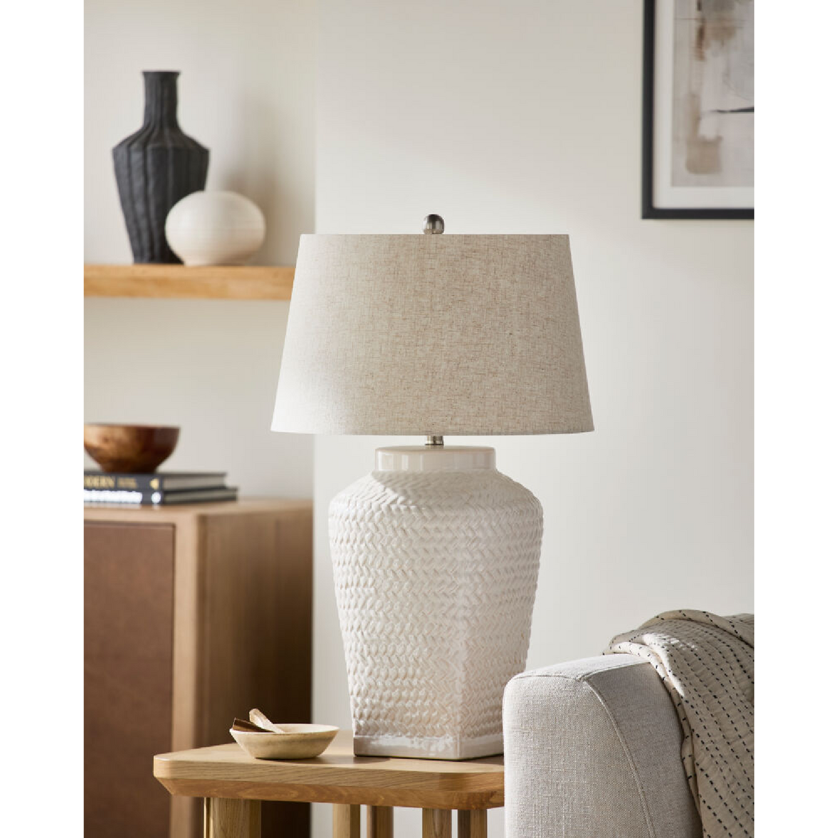 Modern European furniture - Carved Ceramic Accent Table Lamp - www.oroa.com | Oroa.com