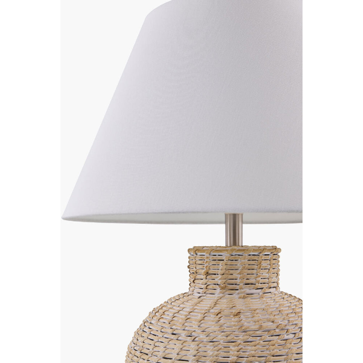 Modern European furniture - White Rattan Base Table Lamp - www.oroa.com | Oroa.com