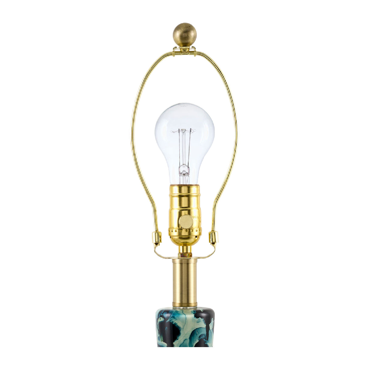 Modern European furniture - Painted Blue Glass Table Lamp - www.oroa.com | Oroa.com